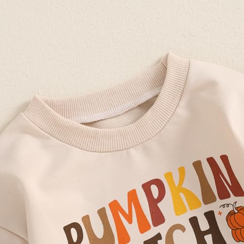 Hnyenmcko Newborn Baby Boy Girl Halloween Outfit Pumpkin Sweatshirt Bubble Romper Oversized Bodysuit Halloween Baby Clothes3