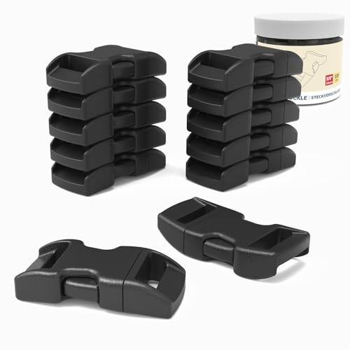 Abma Cord Paracord Bracelet Buckles 120pcs x 10mm (3/8") Paracord Buckles Clips Side Release Plastic Buckles for Bracelets Crafts and DIY