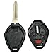 Replacement Key Fob Case Shell for Mitsubishi Eclipse Lancer Endeavor Galant Outlander 4 Buttons Keyless Entry Remote Car Key Fob Cover Casing with Button Pad & Uncut Blade Blank (Model 1)