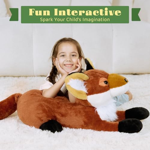Image of BENINY Giant Fox Stuffed Animal 30 inch, Large Stuffed Foxes Plush Toy, Fluffy Toy Birthday Gifts Throw Pillow for Kids - Sweet Companion