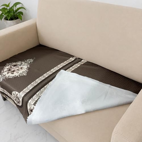 Image of Homerz Premium Waterproof Jasmine Joe Sofa Seat Cover - Floral Printed Sofa Protector | Non-Slip, Washable & Durable Sofa Protector (Coffee, 2 Seater)