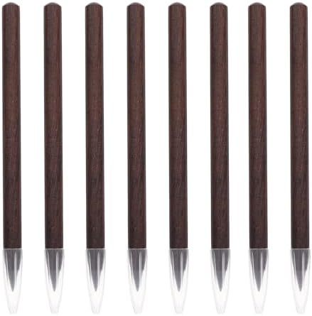 HONMEET 8 Adet Mürekkepsiz Kalem: HB Kalıcı Çizim Aracı - Yeniden Kullanılabilir, Bileyleme Gerektirmeyen Tasarım - Günlük Tutma ve Not Alma İçin İnce Uçlu Çizim Kalemi Koyu Kahverengi - Görsel 1