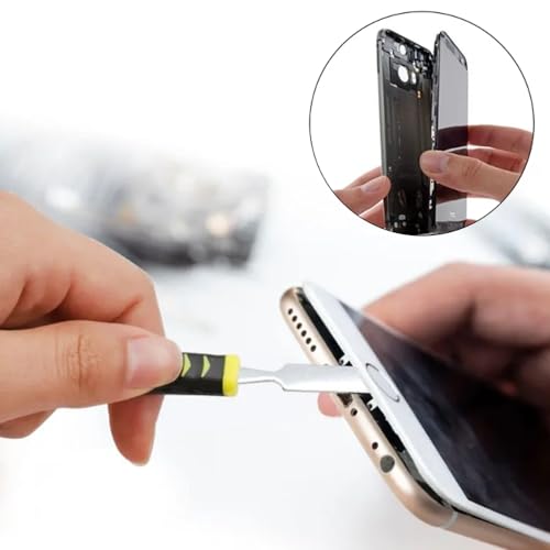 YDHfdc 6 Stücke Metall Brecheisen Set Kleiner Metall Spudger Doppelkopf DemontageWerkzeug Metall Brechstange für iPad, Laptops, Mobiltelefone, Elektronik