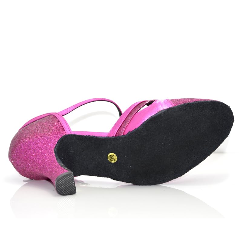 Chaussures de danse latine rose paillettes pour briller en soirée salsa - 5