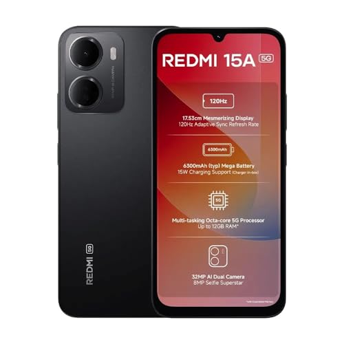 REDMI 15A 5G Ace Black 4GB RAM 64GB ROM