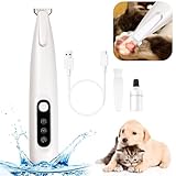 Upgrade Dog Paw Trimmer,Waterproof Rechargeable Pet Paw Trimmer,Dog Clippers with LED Light,Low Noise Pet Shaver for Dogs Cats