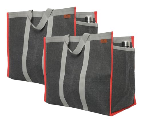 Image of (#B2B21CA L Eco Friendly Reusable Fabric Grocery Vegetable Shopping jhola Bag Heavy Canvas1pc only Large LxWxD 18x11x15 inch