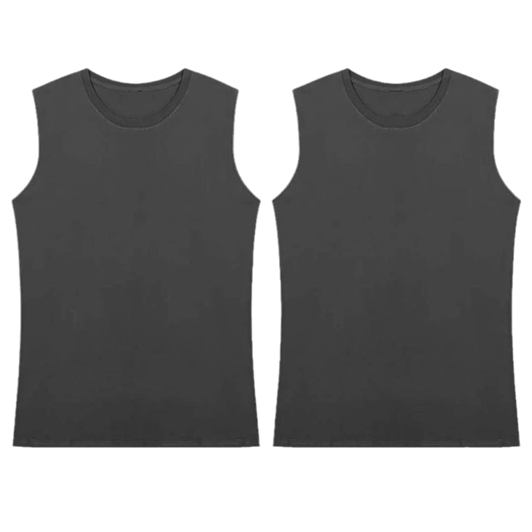 Męskie koszulki bez rękawów Kamizelka Casual Tank Tops, Szary szary, 3XL