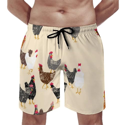 Shorts de bain homme poulet séchage rapide pour un confort durable