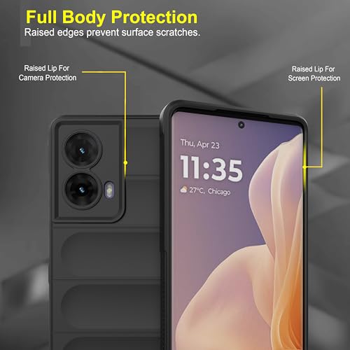 Image of amazon basics Back Case Cover for Motorola Moto G85 5G | Compatible for Motorola Moto G85 5G Back Case Cover | Liquid Silicon Magic with Camera Protection | Black