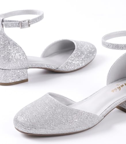 Image of Ankis Round Closed Toe Heels for Women, Low Block Heel Dress Shoes