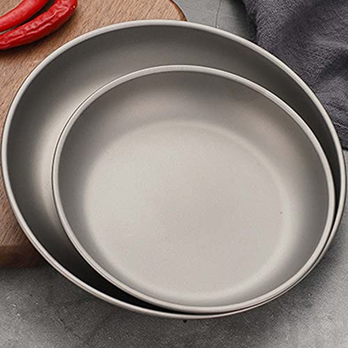 Pure Titanium Plate Outdoor Camping Lightweight Portable Plate (Color : Large) #TOP4