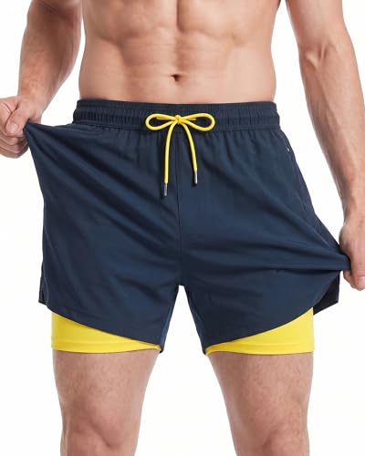 Maamgic Uomo Pantaloncini da Surf 2-in-1 con Compressione | 5