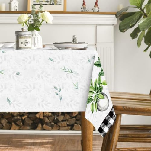 Nappe rectangulaire vase aquarelle lavable fini les tables tachées