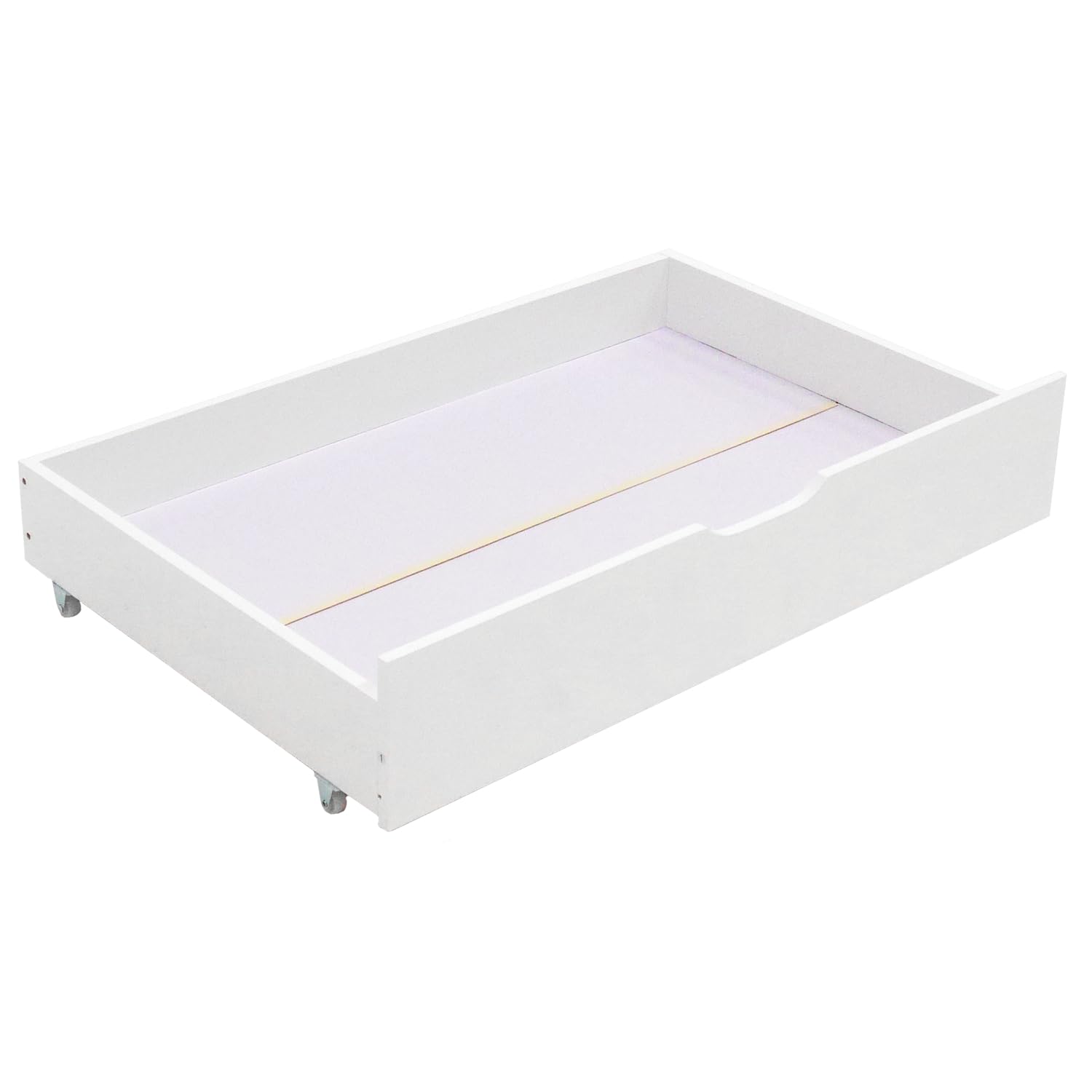 Happy Garden Juego de 2 cajones Blancos para Guardar bajo la Cama, Caja de Madera con Ruedas para Guardar bajo el somier