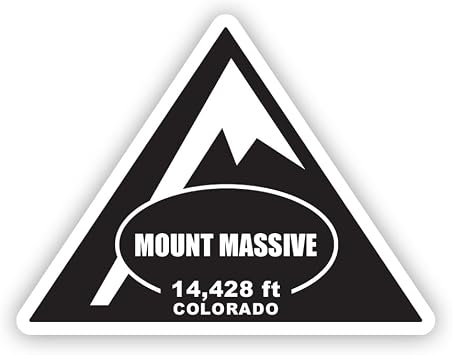RDW Mount Massive Sticker Decal - Self Adhesive Vinyl - Weatherproof - Made in USA - colorado summit peak mountaineering hiking - 4"" x 3.06""