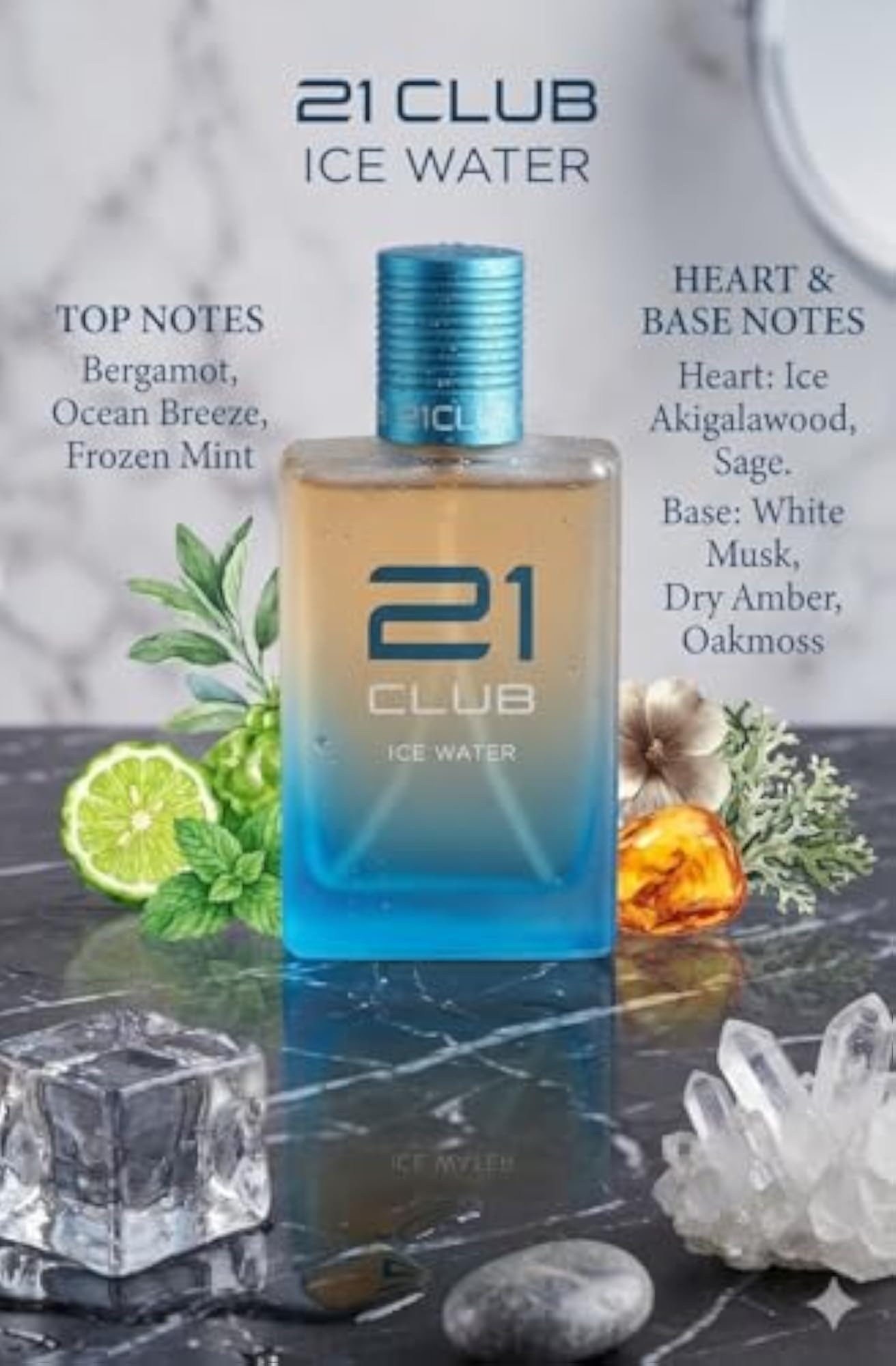 21 Club Ice Water Eau De Parfum, Fresh Aquatic Fragrance