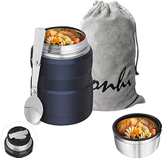 Yonhi Stainless Steel Food Thermos with Lid, Kids Lunch Thermos Hot Food,Iinsulated Lunch