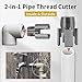 Integrated Internal & External Pipe Threading Tool, PVC Pipe Threader, Pipe Threading Tool, 1/2'' 3/4'' Dies Electric Drill Compatible PVC Pipe Threader Kit (2PCS)
