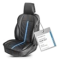 Walser Premium Sitzauflage Auto Kimi, Sitzschoner Auto schwarz/blau, Vergleichssieger* Auto Sitzauflagen, Sitzbezug Auto Vordersitze, Schonbezug Autositz, Autositzauflage Vordersitze PKW/LKW