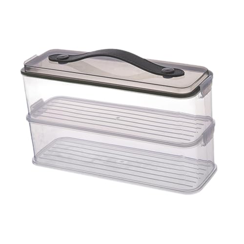 DeeRace ハンドル食品保管ボックスシールフルーツを備えたパスタ容器多目的耐熱性麺オーガナ, 二重層
