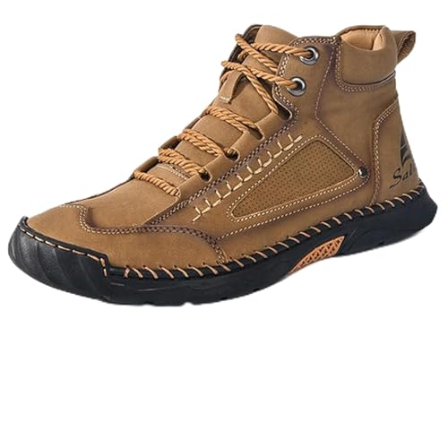 Olveros Boots for Men, Arch Support, Waterproof, Comfortable Handmade Leather Boots, Outdoor Leather Boots Wide