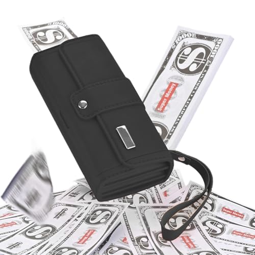 qixeuoa Articoli scherzosi con spruzzatore di denaro, scherzo alimentato a batteria, giocattolo come portafoglio spray per denaro, per compleanno, Natale, laurea, uomini, famiglia, adulti, colleghi