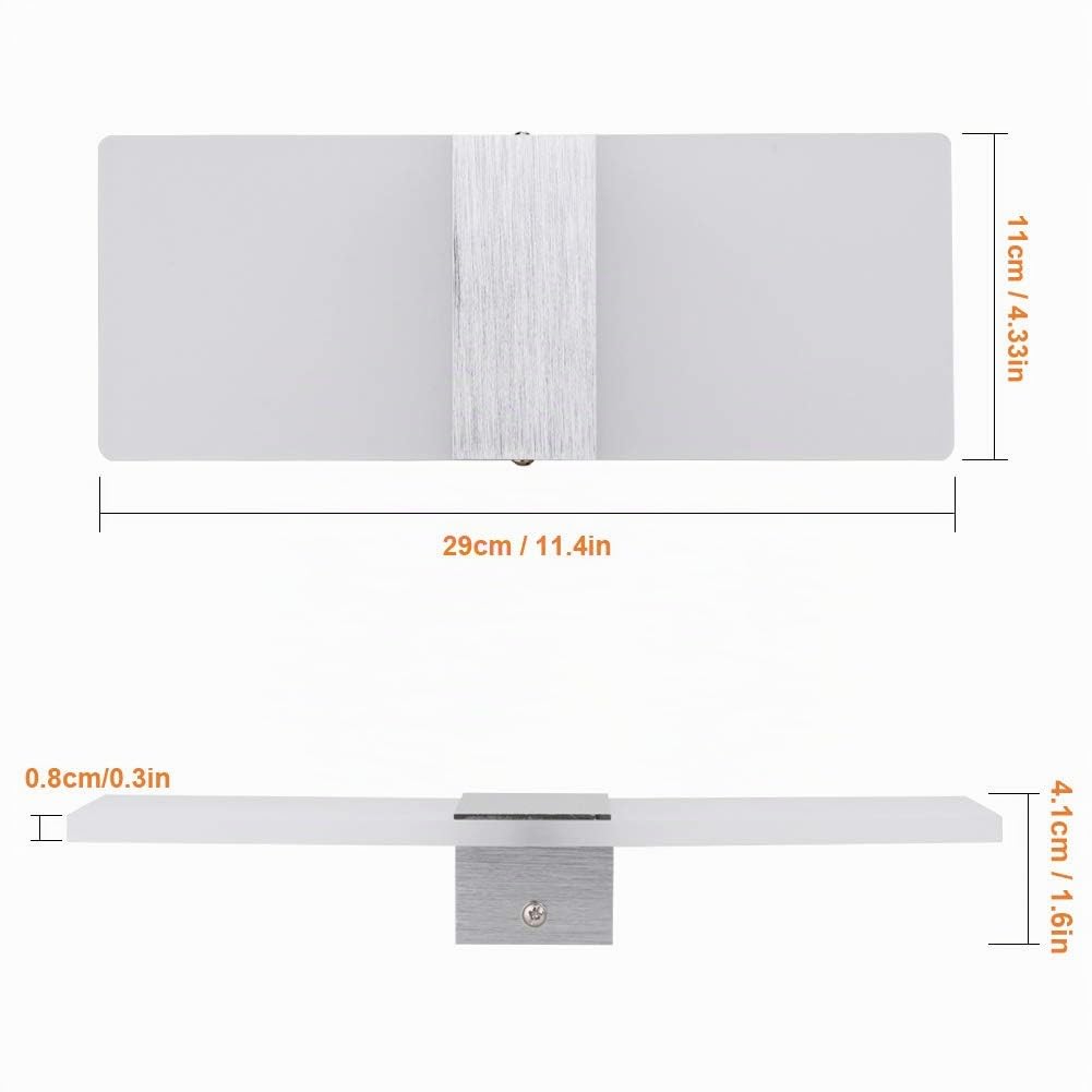 Klighten 2 Pack Applique Murale Interieur 12W LED Lampe Murale Designe Créatif Décoratif Pour Chambre Couloir Salon Hôtel Salle Blanc Chaud 3000K