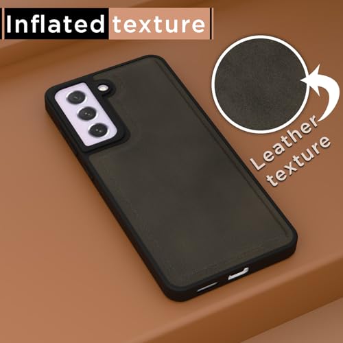 Image of Amazon Basics Back Cover for Samsung Galaxy S21 FE 5G | Premium PU Leather | Soft Touch Finish | Full Camera Protection | Raised Edge Bumper Case (Brown)