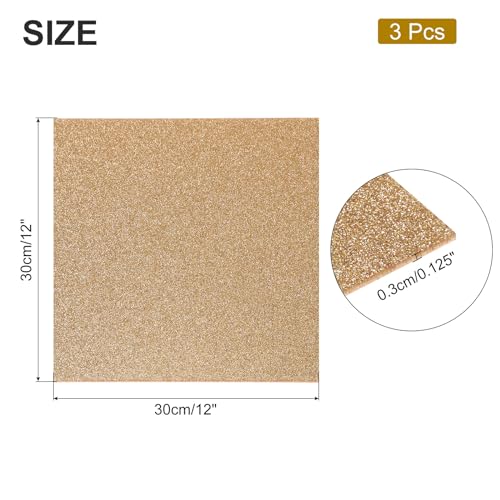 Image of MECCANIXITY 3Pcs Brown Glitter Acrylic Sheets 1 /8 inch Thickness 12 inch x 12 inch Glossy PMMA Fluorescent Plastic Sheets Extruded Translucent Blanks for DIY Art Crafting Laser Cutting & Engraving