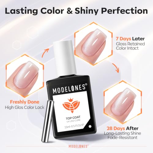 Image of modelones Cat Eye Gel Top Coat Clear Magnetic No Wipe Glossy 15ML