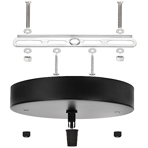 Image of Sangle Sopffy Pendant Light Canopy Kit, 5.8 Inches Ceiling Lighting Canopy Kit with All Mounting Hardware Modern Chandelier Ceiling Plate Cover for Pendant Lighting Fixtures, Black (Black)
