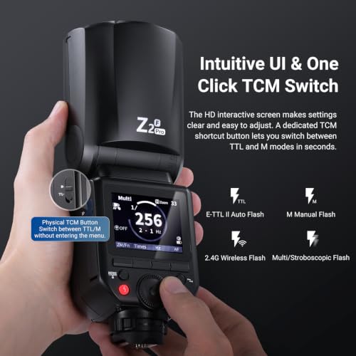 Image of NEEWER Z2PRO-F 2.4G TTL Round Head Flash Speedlite Compatible with Fujifilm, Wireless Compatible with Godox, 76Ws 1 /8000s HSS, Upgraded UI, TTL /M TCM Switch, 7.2V /3000mAh Battery, 600 Full Power Flash