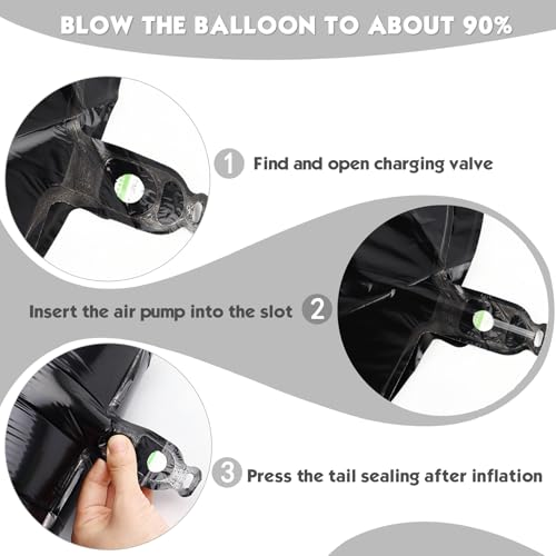 Image of 40 Inch Black Number 2 Balloon Birthday Party Decorations for Men & Women | 40 Inch Black inflatable foil number balloons, large birthday decorations for 2nd birthday