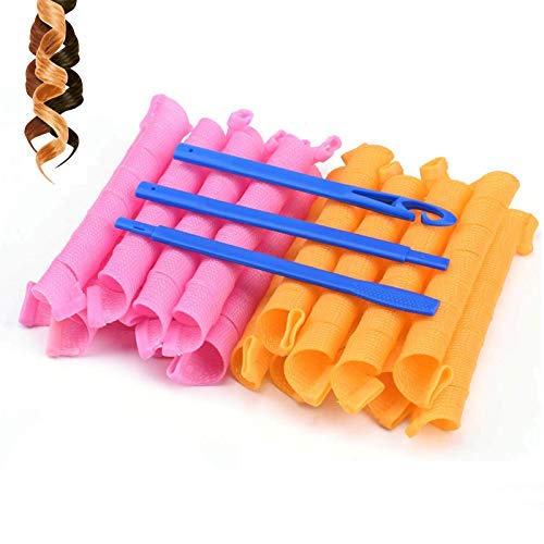 Magic Hair Curlers, 30 Pieces No Heat Hair Curlers Spiral Curlers with 1 Styling Hooks Spiral Curls Styling Kit for extra long hair up to 22"