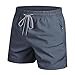 Running Shorts for Men 5 Inch with Zipper Pockets Elastic Waist Drawstring Quick Dry Gym Gifts Athletic Workout Active Wear Basketball Clothes Mens Fitness Exercise Pants 01# Dark Gray X-Large