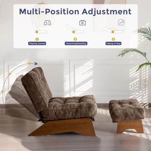 Image of MAXYOYO Accent Chair with Ottoman, Lounge Chair with Adjustable Backrest