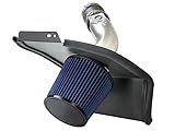 Cold Air Intake Airflow Inductions Kit System with Heat Shield Kit + Filter Combo BLUE Compatible For 15-20 WRX STI 2.5L Turbo