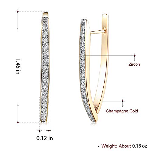 14K Rose Gold Plated Three Row Cubic Zirconia Small Huggie Hoop Earrings Fashion Jewelry for Men Women3
