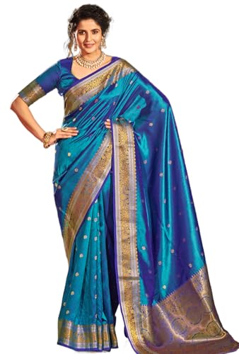 SWORNOF Womens Kanjivaram Soft Silk Saree Patola saree With Blouse
