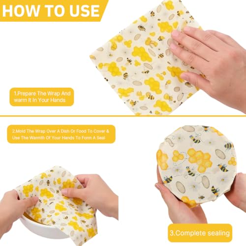 Foto von Bienenwachstücher Rolle 33 x 110 cm, Wachstücher für Lebensmittel Bienenwachspapier Wiederverwendbare Bienenwachstuch Brot Beeswax Wrap für Lebensmittelaufbewahrung Käse Sandwich Verpackungen