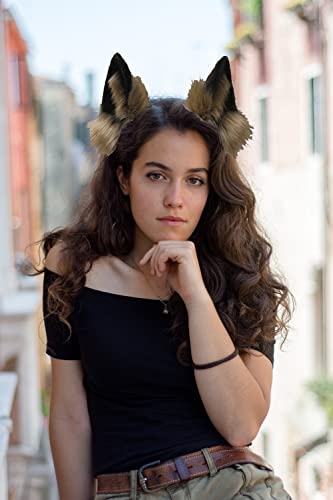 Image of VIGVAN Handmade Wolf Fox Ears Animal Cosplay Cute Head Accessories for Halloween