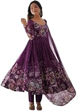 KD Women Floral Print Anarkali Kurta with Pant and Dupatta Set Anarkali Kurti for Women Georgette Anarkali Dress, Full Sleeves, Asymmetric Hemline