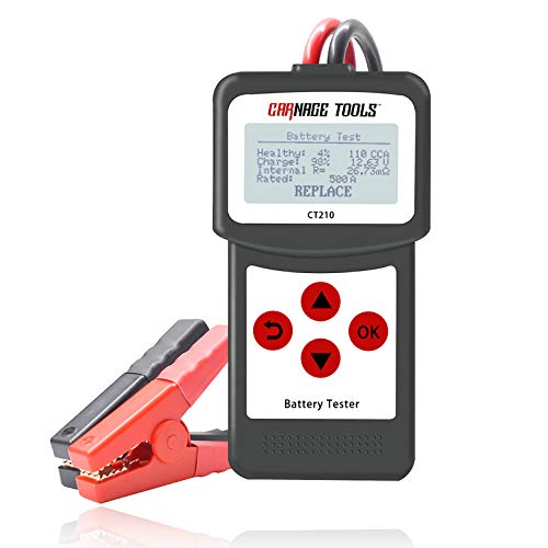 Carnage Tools Automotive Digital Battery Analyzer Tester Tool CT210 for Car 12V Auto Batteries, 2000 CCA, Charging and Starting System, Lead-Acid, Flooded, EFB, AGM, Gel