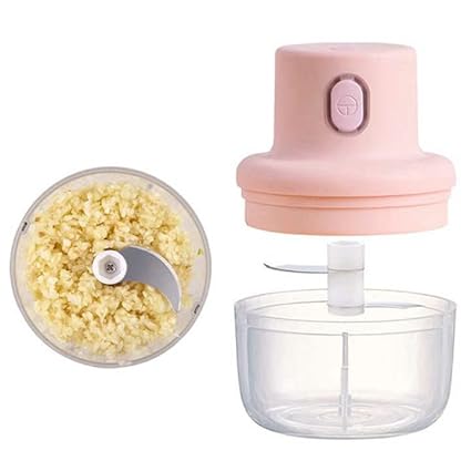 Jewellia USB Electric Mini Garlic Chopper Mixer, Portable Cordless Grinder Small Food Processor for Onion/Ginger/Pepper/Nuts/Meat Mini Food Crusher | 250 ML | Random Color