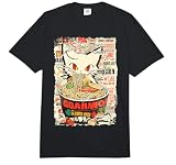 Ramen Fideos Gato Japón Y2K Kawaii Retro Gatos Manga Anime Comfort Colors Adult Heavyweight T-Shirt