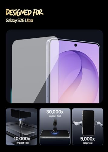 Image of Lensarmor Compatible with S26 Ultra Screen Protector (1 Pack) - Premium 0.18mm Borderless Tempered Glass, Military-Grade Protection, Ultrasonic Fingerprint Compatible & Case Friendly