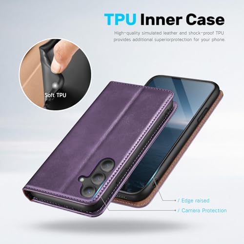 Housse Samsung S25 avec support et porte-cartes violet