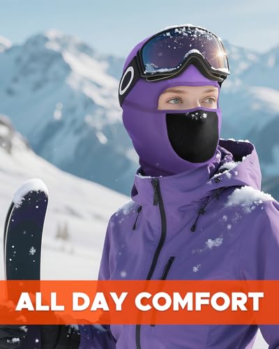 Image of Balaclava Face Ski Mask with Movable Design for Men Women-Fleece Winter Face Covering for Cold Weather Skiing Outdoor Work