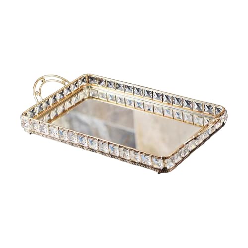 Bandeja de espejo joyero organizador de maquillaje y pieza decorativa YIXANNX